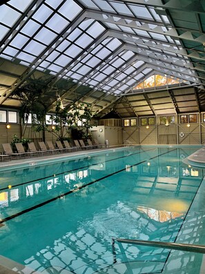 Indoor pool, a heated pool - Rosemary Beach House + Carriage South of 30A 2 Min to the Beach, Pool + Town Sq. (Rosemary Beach)