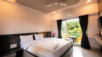Deluxe Double Room, Balcony, City View | Desk, laptop workspace, free WiFi