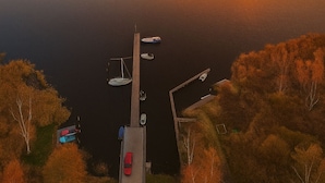 Aerial view - Fischerstübchen (7) Dat Fischerhuus Between the Baltic Sea and directly at the harbor (Pruchten)