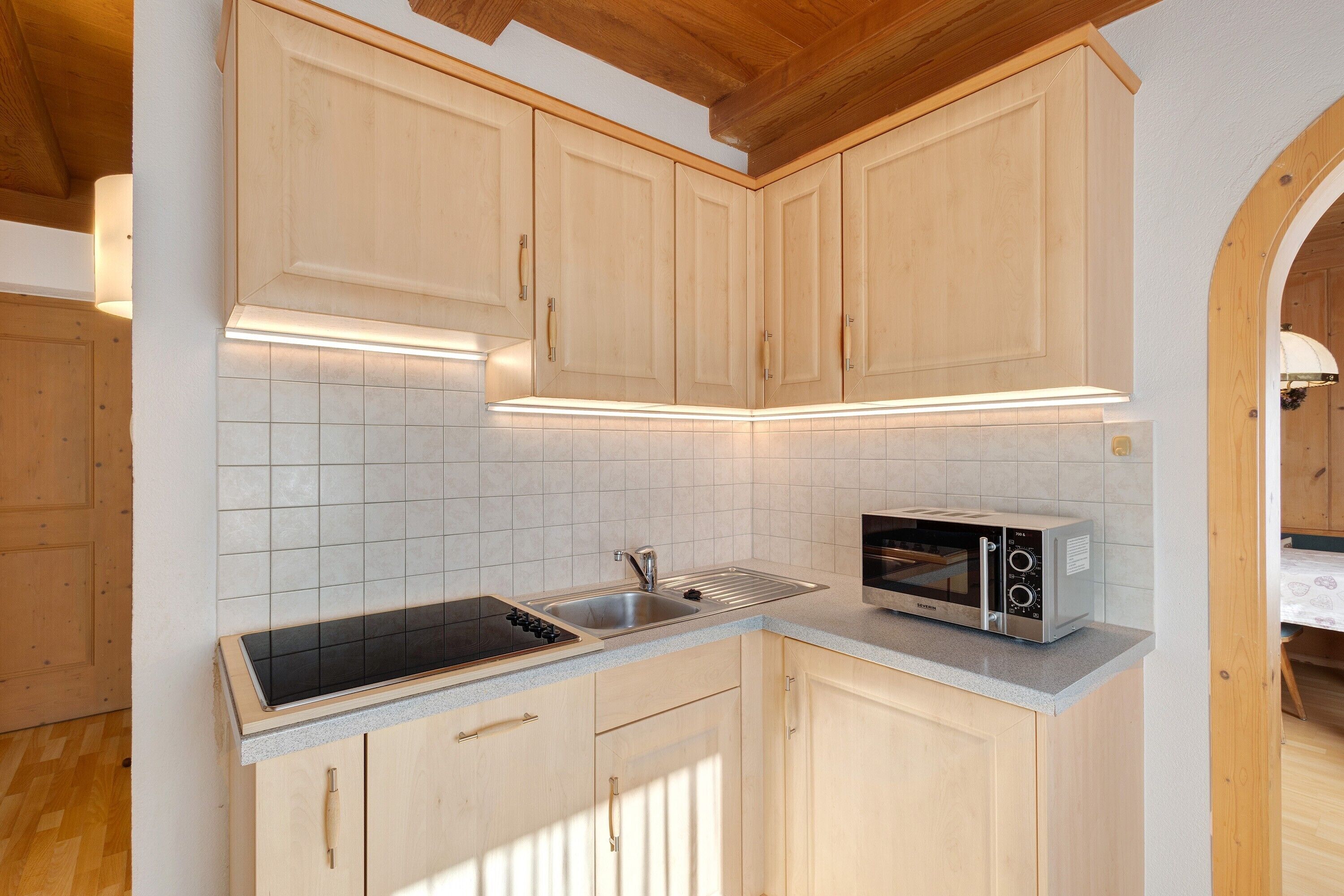 Kühlschrank, Mikrowelle, Herdplatte, Geschirrspüler