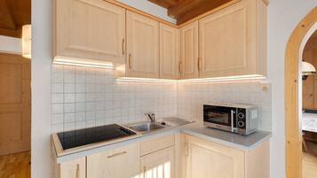 Kühlschrank, Mikrowelle, Herdplatte, Geschirrspüler