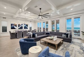 TV, fireplace - Seaside Serenity|Gulf Front|Private Beach Access|Private Pool (Seagrove Beach)