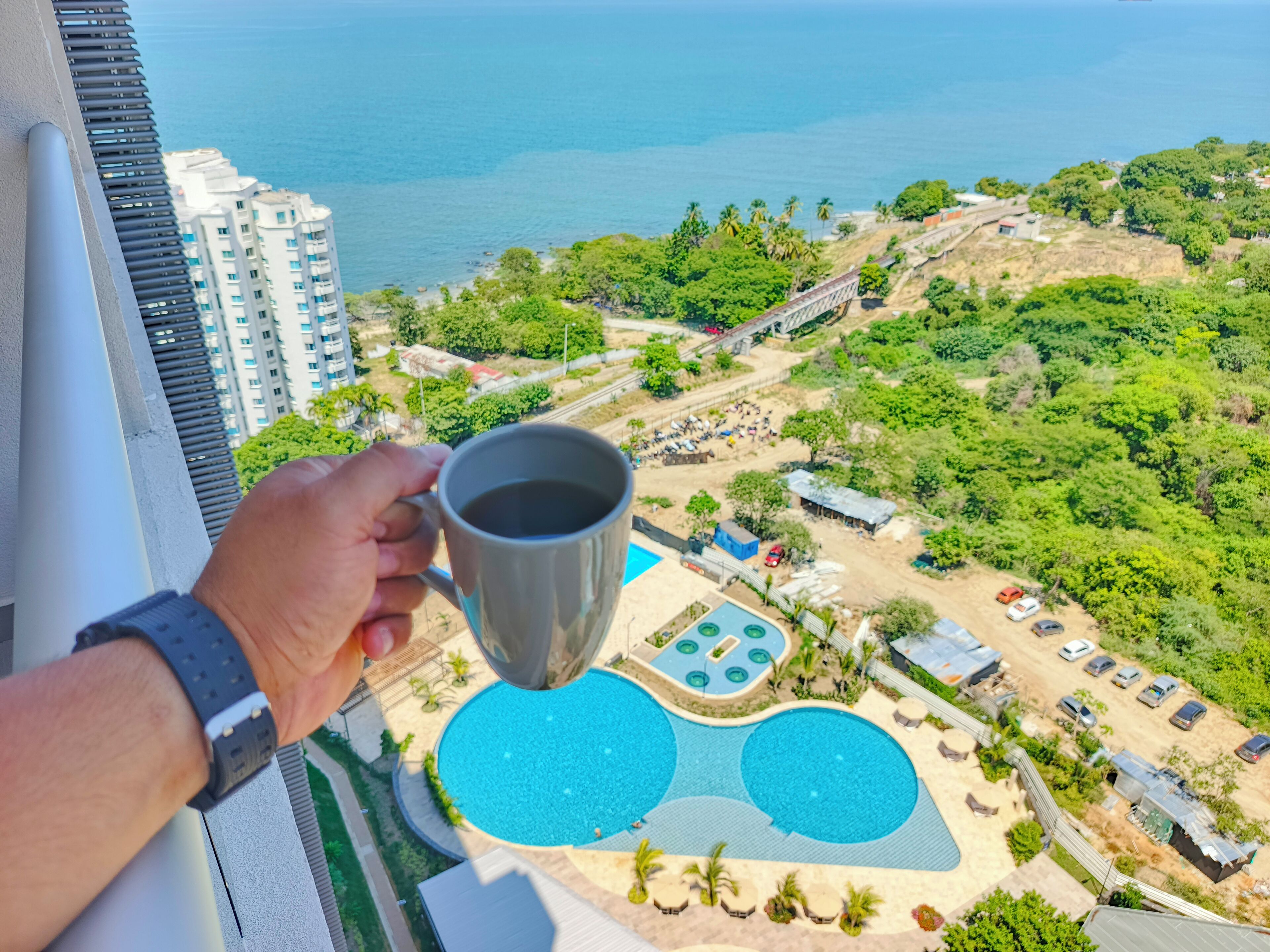 Suite Studio, balcon, vue mer | Vue depuis le balcon