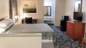 Escritorio, wifi gratis y ropa de cama