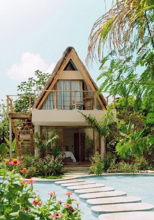 Chambre Double, balcon, vue piscine