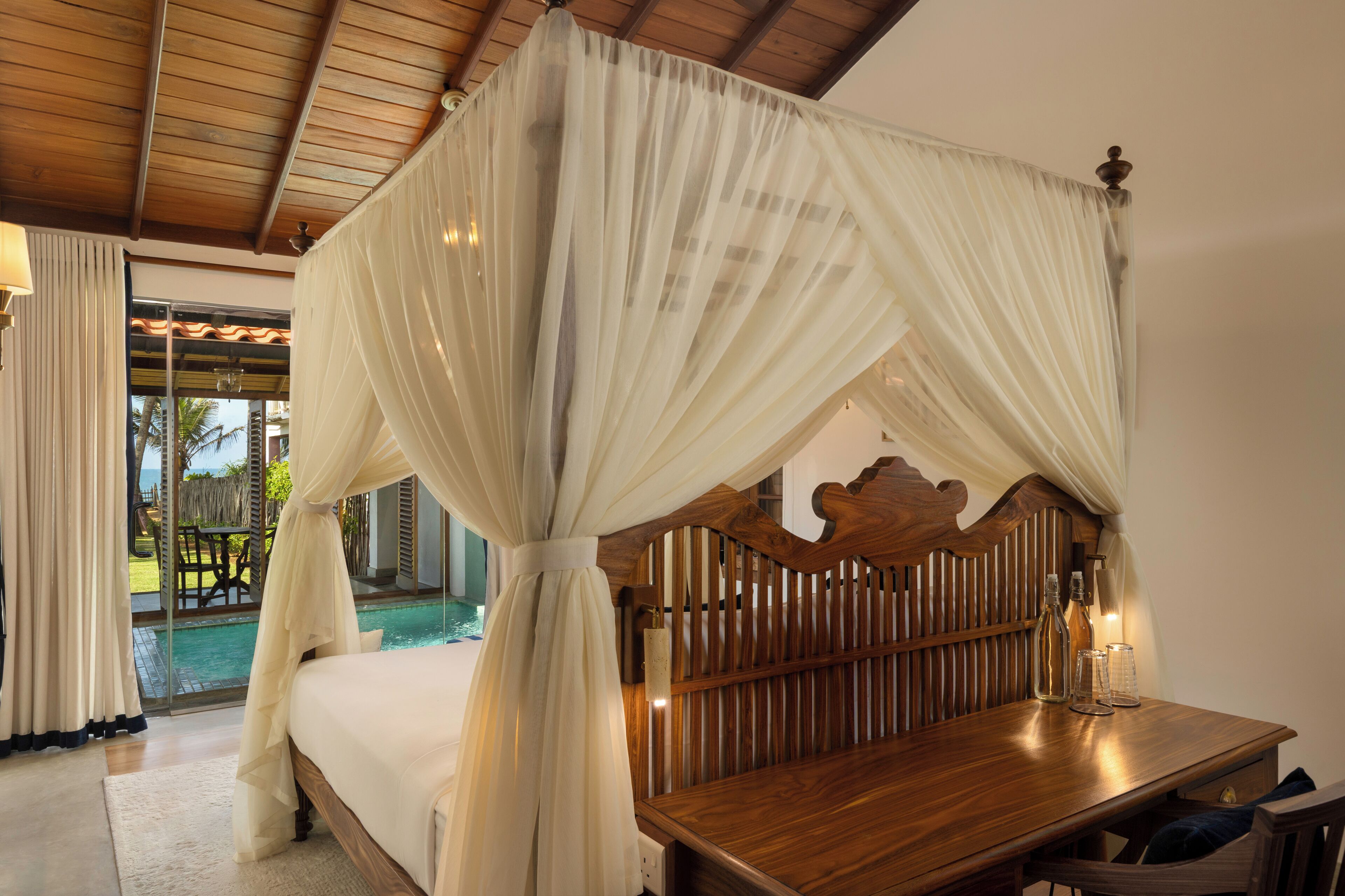 Habitació doble Deluxe, piscina privada, vistes al mar | Caixa forta a l'habitació, escriptori i habitacions insonoritzades 