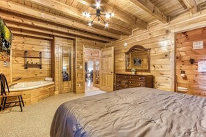 3 bedrooms, iron/ironing board, WiFi, bed sheets - Cozy Cabin with Amazing Views! Sleeps 8! Private Hot Tub! Resort Pools/Mini Golf (Sevierville)