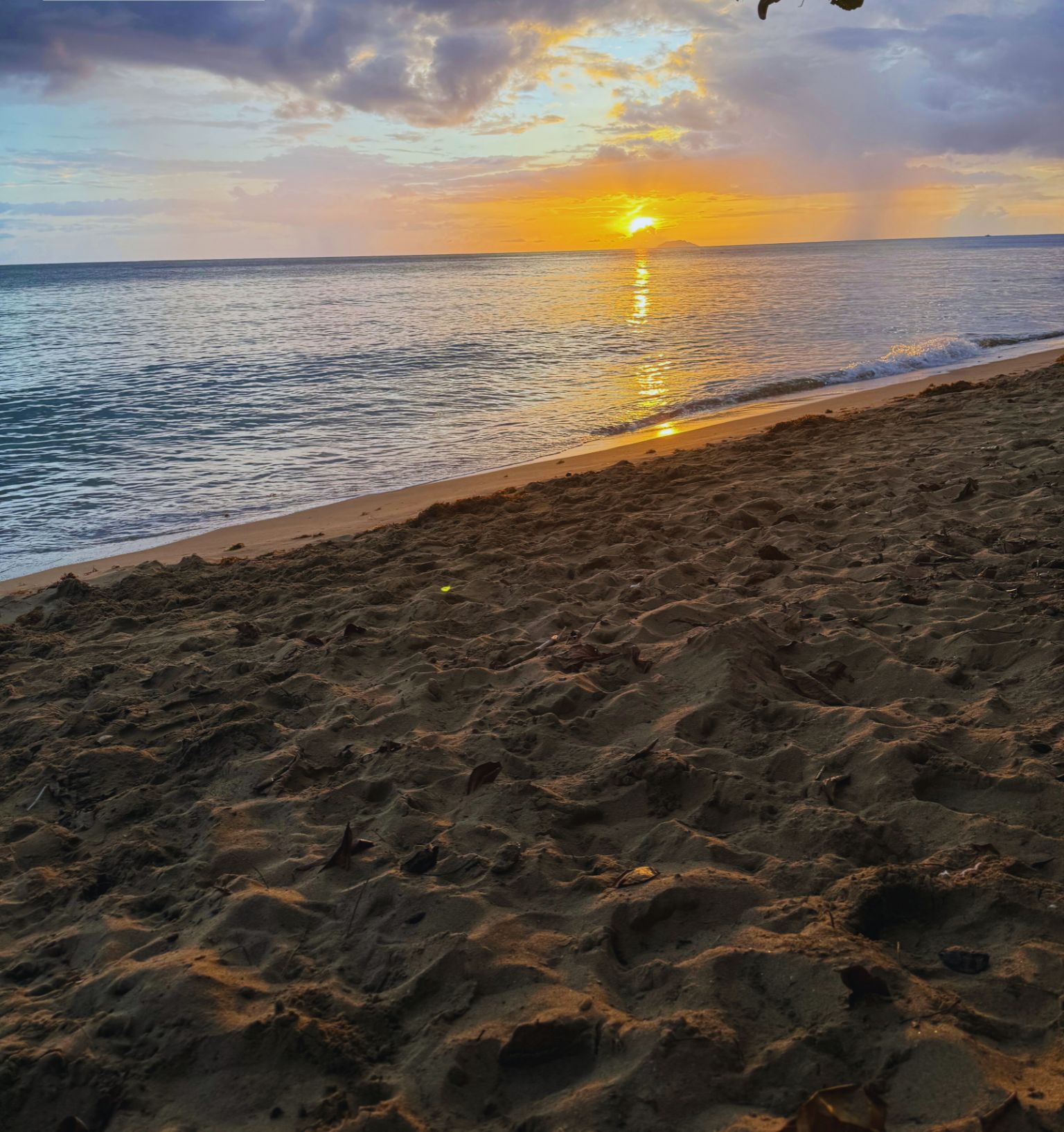 Uma praia com o logotipo da Villa Sanfe.