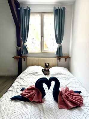 2 bedrooms, desk, iron/ironing board, WiFi