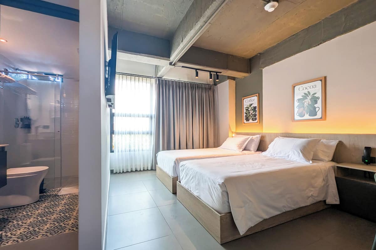 Habitación Deluxe con 2 camas individuales | Escritorio, cortinas blackout y tabla de planchar con plancha