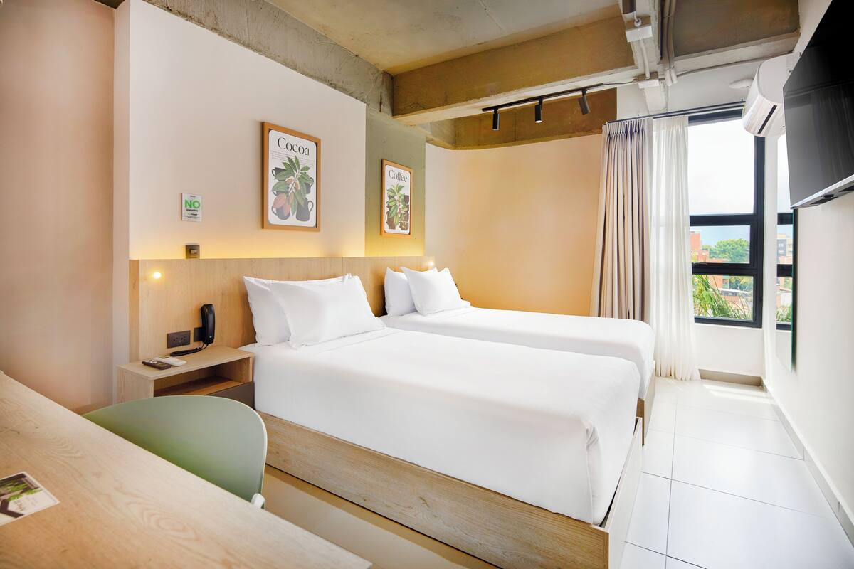 Deluxe Twin Room | Desk, blackout drapes, iron/ironing board (on request), cribs (free)