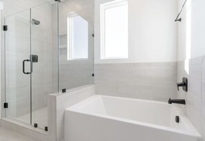 Shower, hair dryer, towels, soap - Corporate Housing • Fully Furnished • Daybreak • Gourmet Kitchen •Pets Always OK (South Jordan)