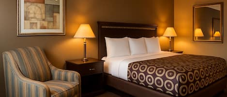 Room, 1 King Bed, Non Smoking | Desk, laptop workspace, iron/ironing board, free WiFi