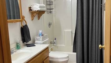 Serviettes fournies, savon, papier toilette