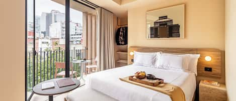 Executive-Studio, Balkon | Hochwertige Bettwaren, Daunenbettdecken, Zimmersafe