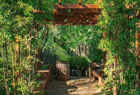 Property grounds. Solo or two-person cozy getaway in the heart of California wine country.