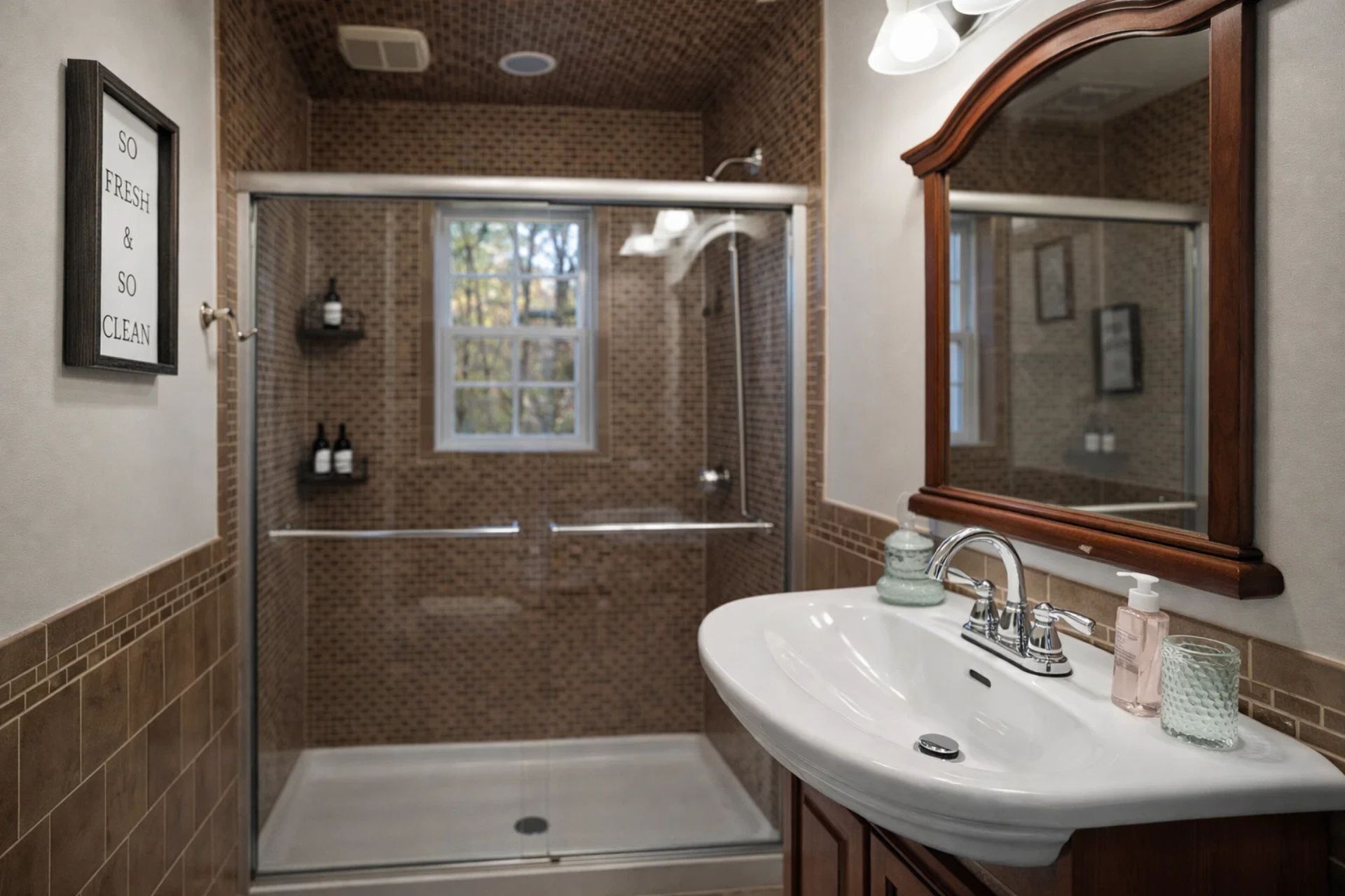 Dusche, Haartrockner, Handtücher