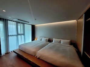 Family Twin Room, Balcony, Partial Sea View | Iron/ironing board, free WiFi