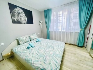 1 soverom, strykejern/-brett, reiseseng for barn og wi-fi