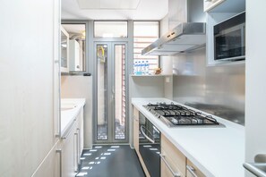 Superior Apartment, 2 Bedrooms, Kitchen, City View | Private kitchen | Stovetop, cookware/dishes/utensils - Tyms Cozy 2BR 1BA Apt Xuhui Metro (Shanghai)