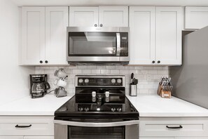 Microwave, oven, stovetop, dishwasher