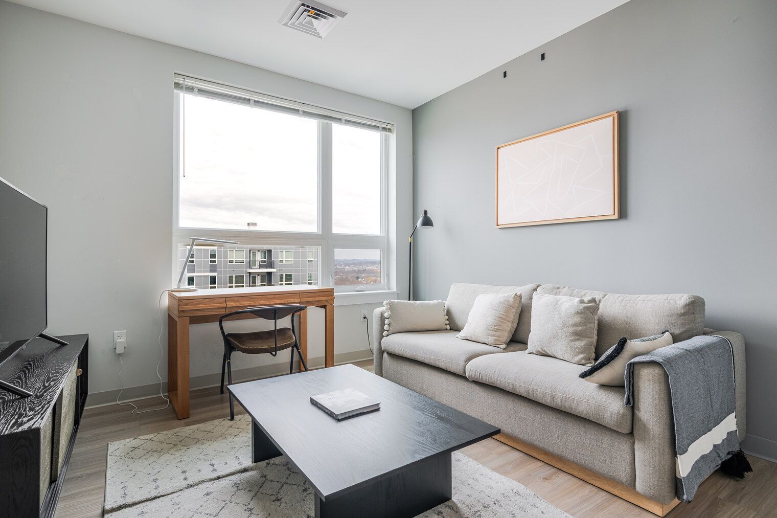 Una televisión, un reproductor estéreo