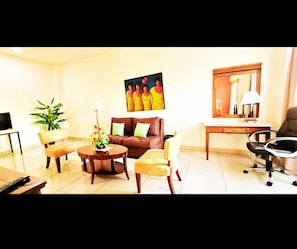 Superior Suite, Multiple Beds, Non Smoking, Pool View | In-room safe, desk, blackout curtains, soundproofing