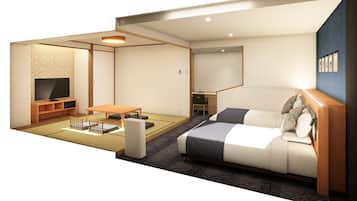 Japanese-Western style room, Twin Futon(Non-smoking) | Blackout drapes, free WiFi, bed sheets
