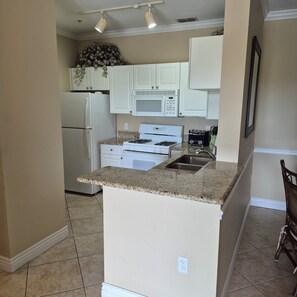 Microwave, stovetop, dishwasher