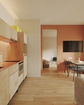 Apartament Comfort, 2 dormitoris, balcó | Caixa forta a l'habitació i escriptori