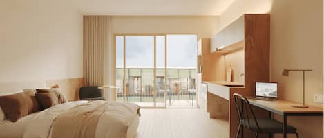 Deluxe Room, Balcony, City View | In-room safe, desk, laptop workspace, blackout curtains