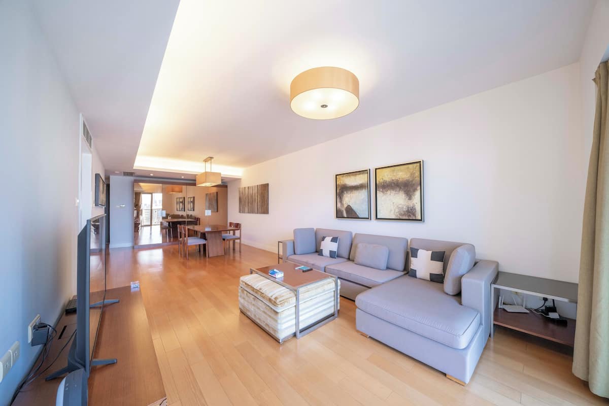 Superior Apartment, 2 Bedrooms, Kitchen, City View | Living room | Smart TV