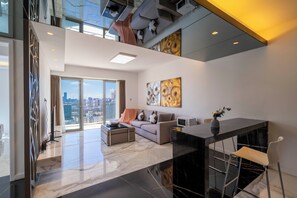 Superior Apartment, 2 Bedrooms, Kitchen, City View | Living room