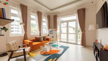 Deluxe-villa - balkon - byudsigt | Opholdsområde