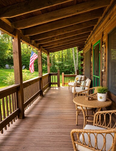 Delightful cabin with Fireplace in charming Canvas