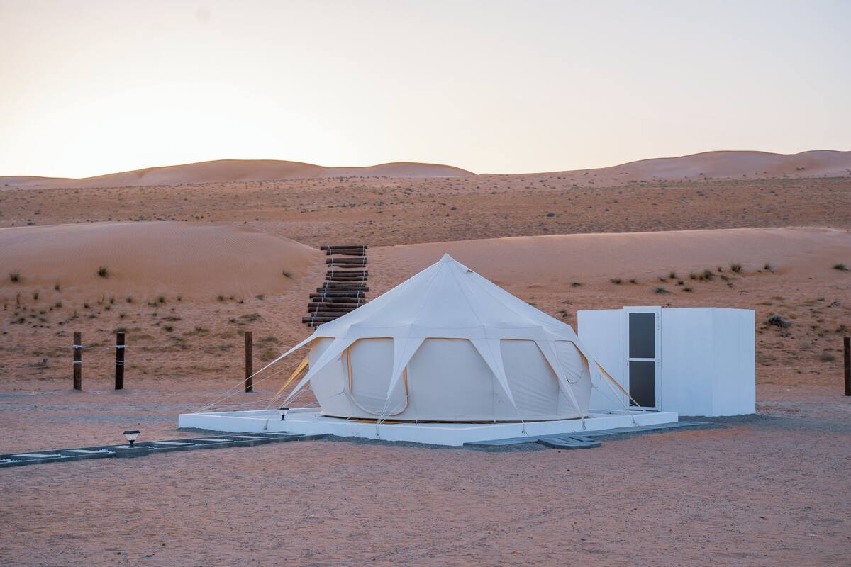 Classic Tent, Balcony, Desert View | Egyptian cotton sheets, premium bedding, individually decorated