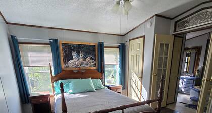 Quiet and Cozy, close to trails, lake and shops. TV in Every Room.