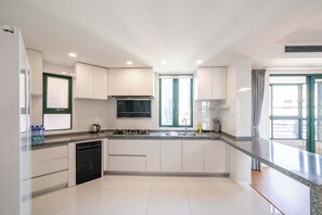 Superior Apartment, 4 Bedrooms, Balcony, City View | Private kitchen