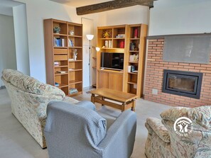 Télévision, cheminée