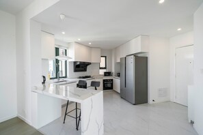 Superior Apartment, 4 Bedrooms, Balcony, City View | Private kitchen