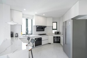 Apartamento superior, 4 habitaciones, balcón, vistas a la ciudad | Cocina privada