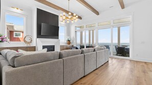 TV, fireplace - Oceanfront home with Panoramic Views (Ocean Isle Beach)