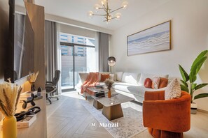 Departamento de lujo, balcón | Sala de estar