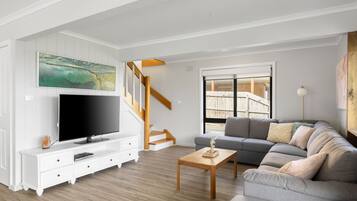 TV, DVD player, books