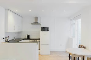 Microwave, oven, stovetop, coffee/tea maker
