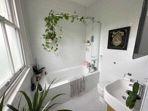 Douche, sèche-cheveux