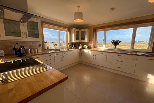 Fridge, microwave, dishwasher, cookware/dishes/utensils
