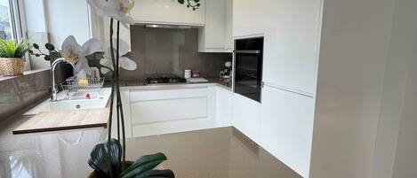 Mikrobølgeovn, ovn, kokeplater og oppvaskmaskin