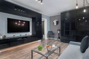 TV - Sandomierska 1/9 | Łódź | Modern Studio | Balcony (Łódź)