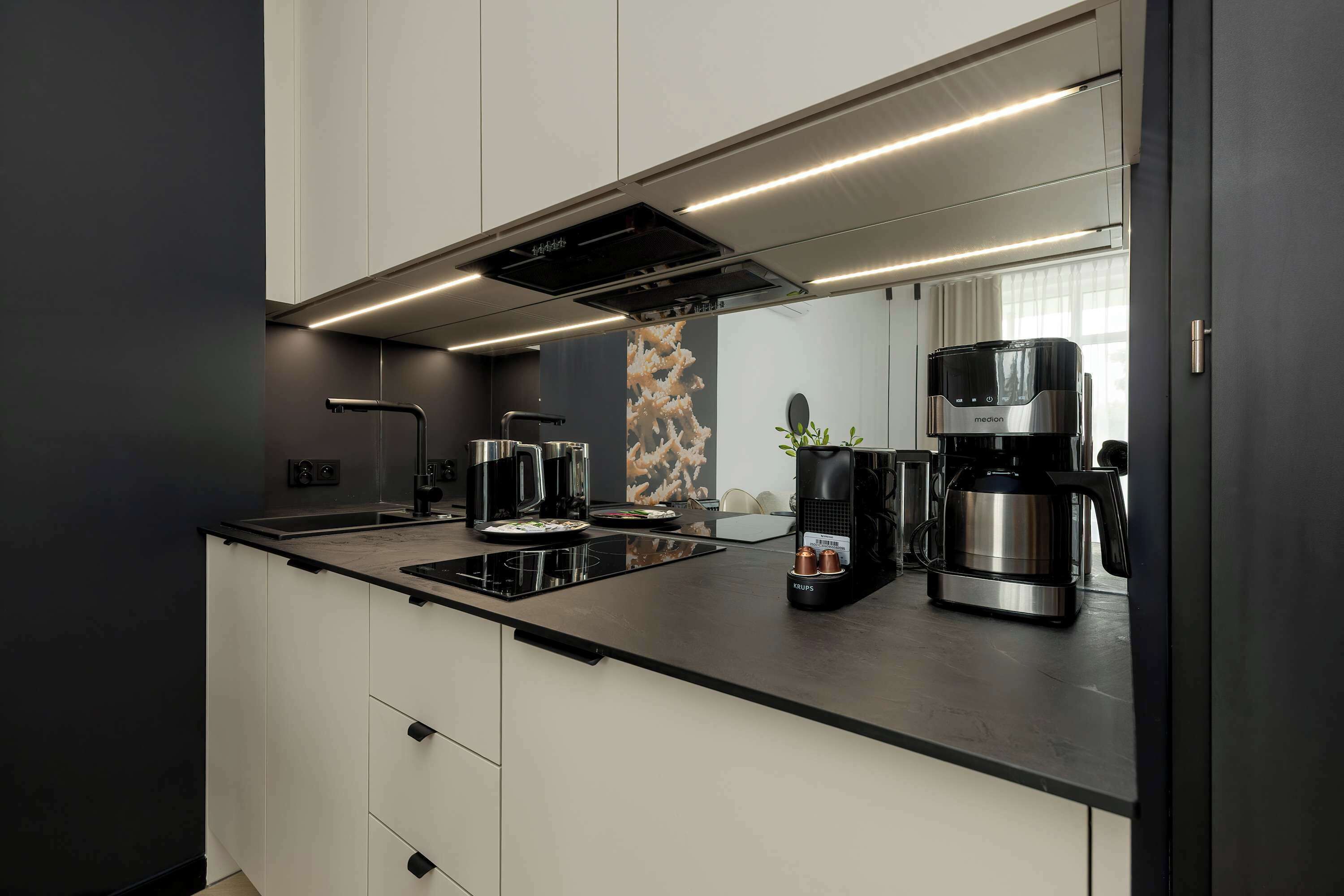 Fridge, microwave, stovetop, dishwasher